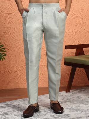 Silk blend green kurta and trouser with long embroidered sequin nehru jacket 5