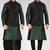 Green dupon art silk kurta, jacket with matching dhoti and churidar