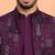 Silk blend wine kurta and trouser with embroidered nehru jacket