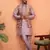 Silk blend mauve kurta and trouser with jacquard nehru jacket