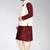 Maroon dupon art silk kurta, jacket with matching dhoti