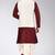 Maroon dupon art silk kurta, jacket with matching dhoti