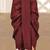 Red dupion art silk readymade dhoti with patch work