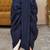 Blue dupion art silk readymade dhoti with patch work