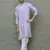 Cotton silk embroidered mauve kurta and trouser pant