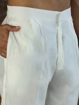 Cotton silk embroidered sky blue kurta and trouser pant 5