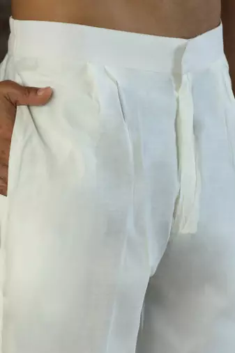 Cotton silk embroidered sky blue kurta and trouser pant