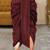 Maroon dupion art silk readymade dhoti with patch work