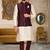 Mahroon dupon art silk kurta, jacket with matching churidar