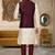 Mahroon dupon art silk kurta, jacket with matching churidar