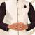 Cream dupon art silk kurta, jacket with matching churidar