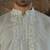Cotton silk embroidered yoke design grey kurta with trouser pant