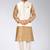 Cream dupon art silk kurta, jacket with matching churidar