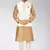 Cream dupon art silk kurta, jacket with matching churidar