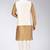 Cream dupon art silk kurta, jacket with matching churidar