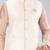 Cream dupon art silk kurta, jacket with matching churidar