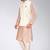 Cream dupon art silk kurta, jacket with matching churidar