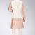 Cream dupon art silk kurta, jacket with matching churidar