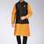 Black dupon art silk kurta, jacket with matching churidar