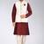 Cream dupon art silk kurta, jacket with matching churidar