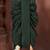Green dupion art silk readymade dhoti with patch work