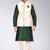 Cream dupon art silk kurta, jacket with matching churidar