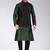 Black dupon art silk kurta, jacket with matching churidar