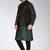 Black dupon art silk kurta, jacket with matching churidar