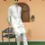 Cotton silk ethnic motifs embroidered cream kurta with trouser pant