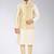 Fawn dupon art silk kurta, jacket with matching churidar