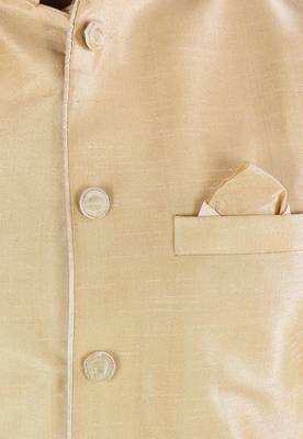 Fawn dupon art silk kurta, jacket with matching churidar 2