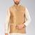 Beige dupon art silk nehru jacket with pipepin work
