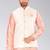 Cream dupon art silk nehru jacket with pipepin work