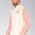 Cream dupon art silk nehru jacket with pipepin work