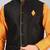 Black dupon art silk nehru jacket with pipepin work