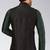 Black dupon art silk nehru jacket with pipepin work