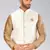Cream dupon art silk nehru jacket with pipepin work