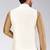 Cream dupon art silk nehru jacket with pipepin work