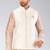 Cream dupon art silk nehru jacket with pipepin work