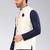 Cream dupon art silk nehru jacket with pipepin work