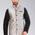 Grey dupon art silk nehru jacket with pipepin work