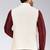 Cream dupon art silk nehru jacket with pipepin work