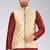 Fawn dupon art silk nehru jacket with pipepin work