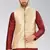 Fawn dupon art silk nehru jacket with pipepin work