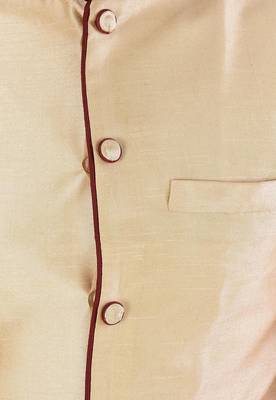Fawn dupon art silk nehru jacket with pipepin work 2