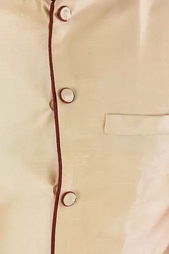 Fawn dupon art silk nehru jacket with pipepin work