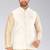 Cream dupon art silk nehru jacket with pipepin work