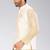 Cream dupon art silk nehru jacket with pipepin work