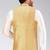 Beige dupon art silk nehru jacket with pipepin work