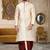 Cream dupon art silk kurta with pipepin work